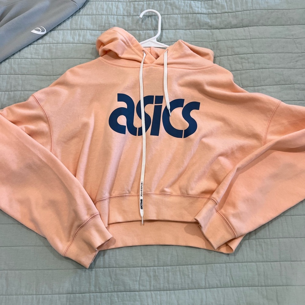 Asics Coral Hoodie with Navy Logo